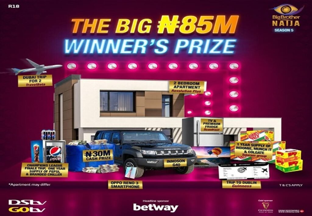 Season 5 BBNaija  winner will get N85 million