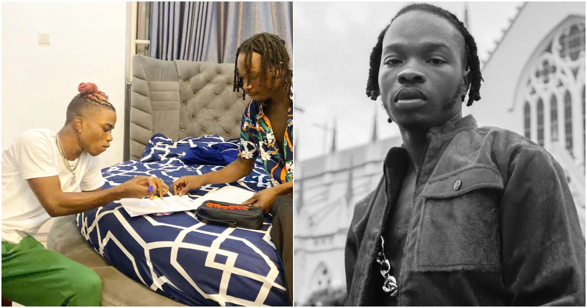 Nigerians unimpressed as Lyta signs contract on the bed to join Naira Marley's music label