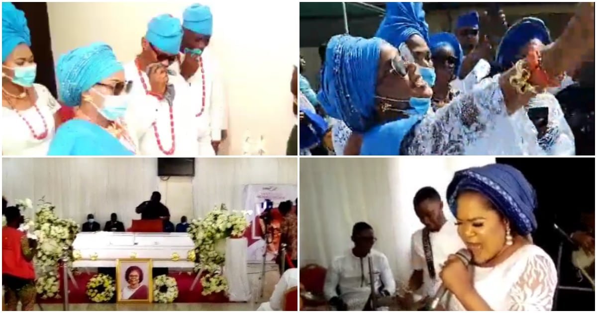 Actress Iyabo Ojo sends her late mother home in grand style, watch videos from funeral ceremony