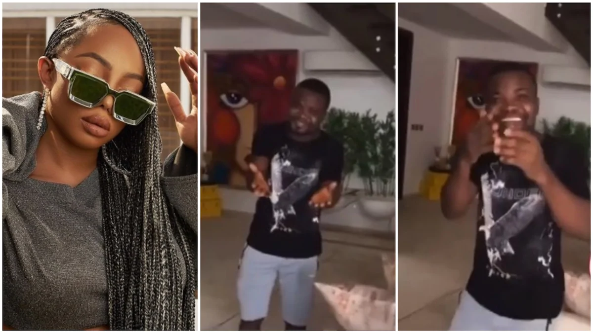 Toke Makinwa's chef builds his own house, makes appreciation video