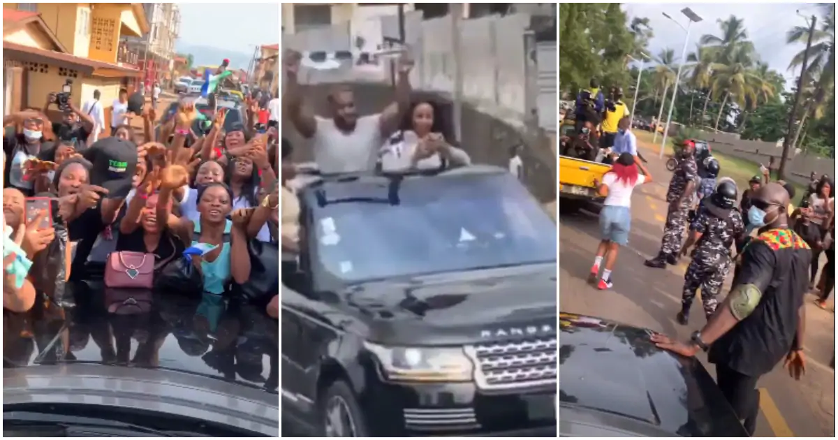 BBNaija's Kiddwaya and Erica welcomed like king and queen as they touch down in Sierra Leone