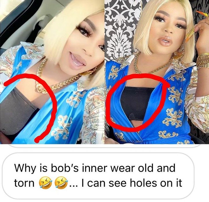 Fans react over Bobrisky’s old and tore Inner Wear-video