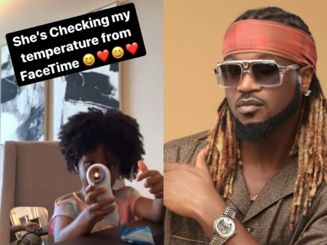 Watch Moment Paul Okoye’s Daughter, Nadia, Checks His Body Temperature Via Facetime