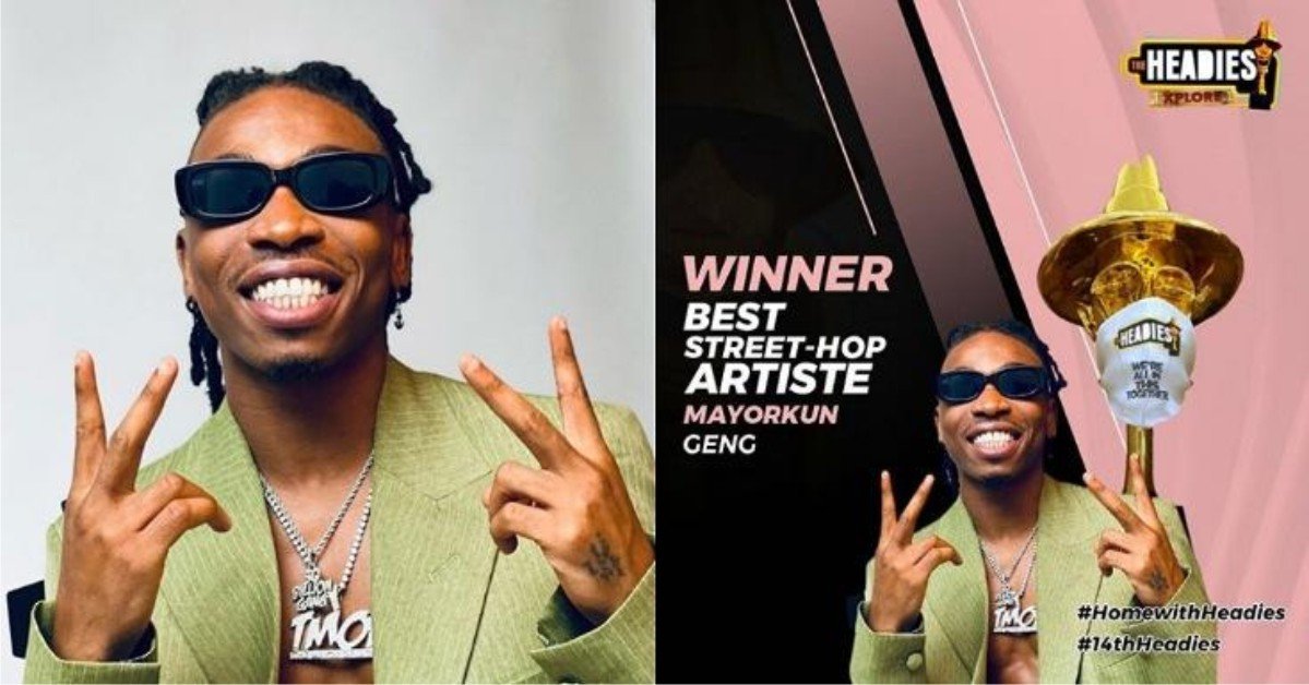 #14thHeadies: Mayorkun beats Naira Marley, Olamide, others to win the ‘Best Street-Hop Artiste’ award