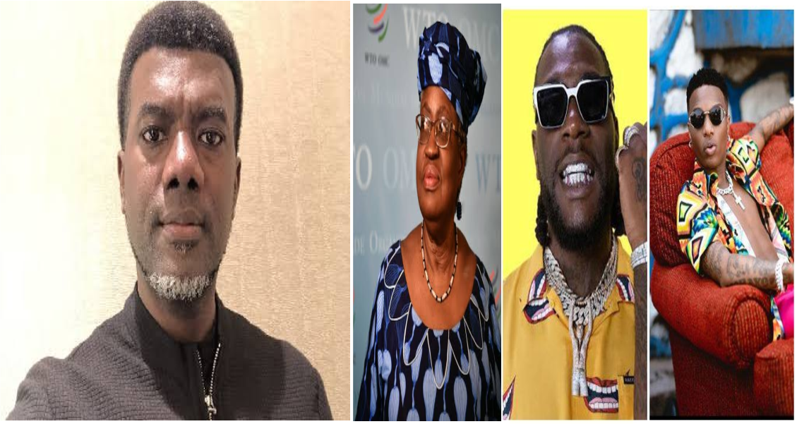 Reno Omokiri Gives Reasons Why Iweala, Burnaboy, And Wizkid Faces Should Be At Nigeria Airports