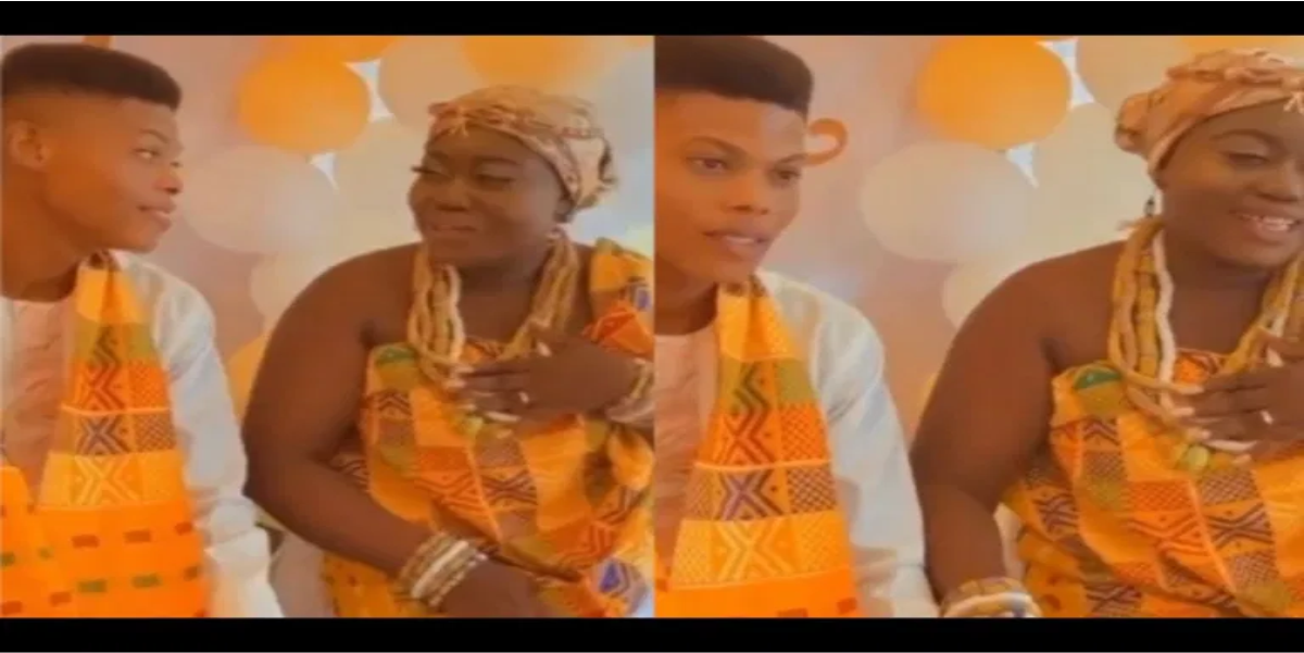 Ghanaian Young Boy Marrying A Woman Older Enough To Be His Mother Goes Viral(Video)