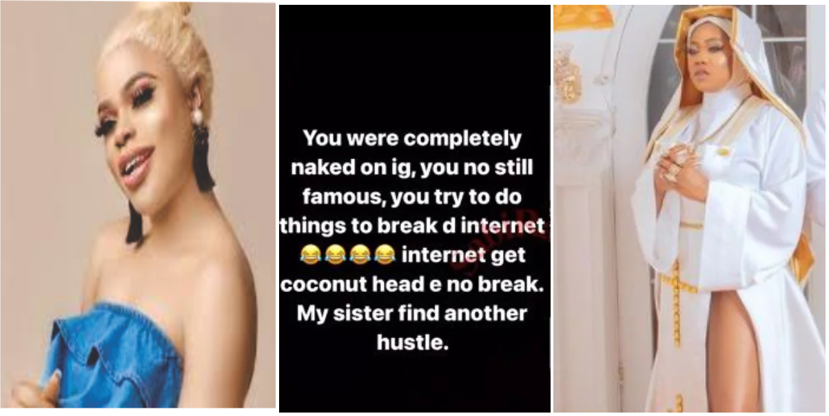 Bobrisky Throws Shade At Ex-Bestie Toyin Lawani, Says The Internet Refused To Break After Her Racy Nun Photos
