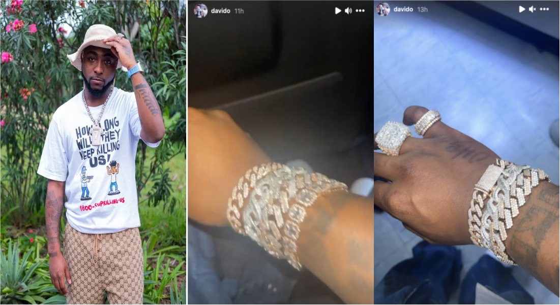 Davido Shows Off His “iced” Wrist In New Photos