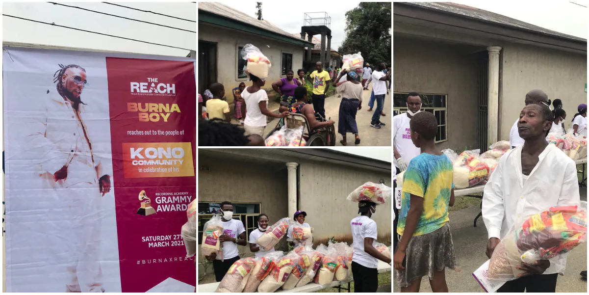 Burna Boy Provided Food Packs For Over 300 Families in Kano, khana Local Govt, Rivers State