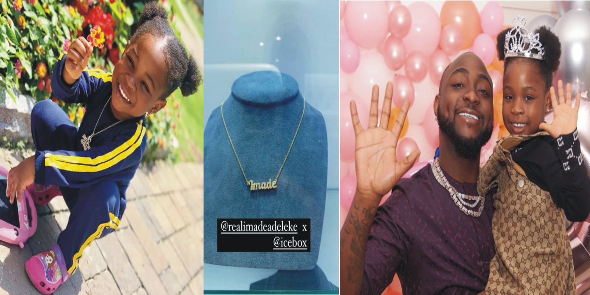 Davido Customized Pendant Worth Millions Of Naira For His Daughter, Imade