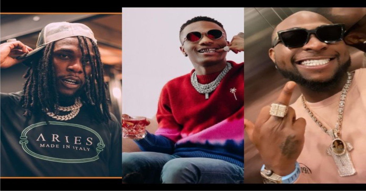 VGMA 2021: Davido, Wizkid & Burna Boy Nominated For African Artist Of The Year