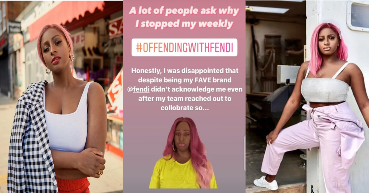 "Cause You Can’t Dress Sis": Fans Mock Dj Cuppy After Revealing Why She Stopped Her #offendingwithFendi Series