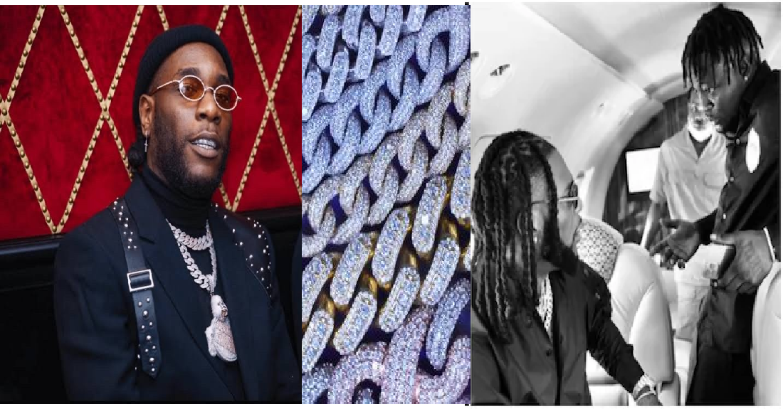 "Davido do am pass, waiting for Wizkid too": Reactions As Burna Boy Buys Right-Hand Man Expensive Diamond Chain As Reward For Loyalty