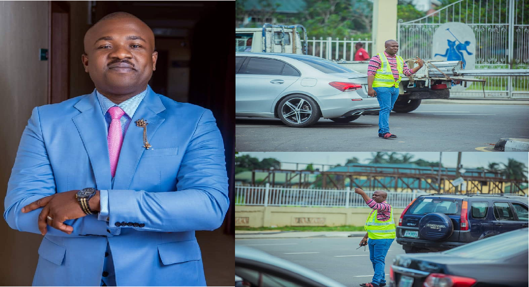 Markson Ijiomah, A Billionaire businessman spotted controlling traffic in Port Harcourt