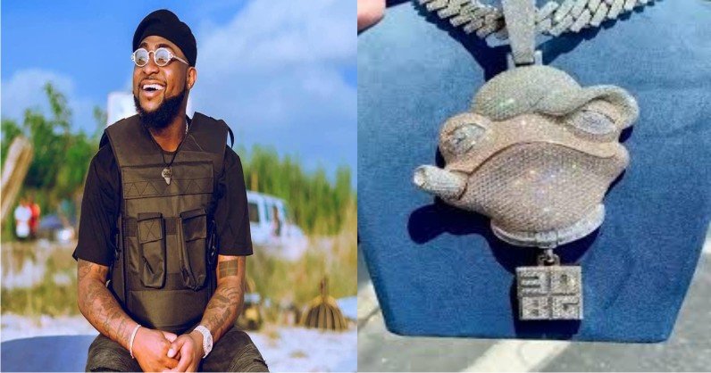 Davido Turns Insult Into Ice - Buys New Frog-Shaped Necklace