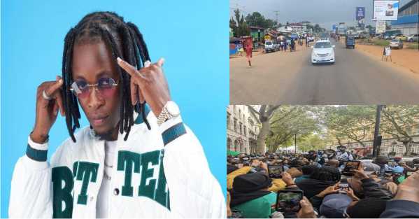 Convoy Of About '100 Cars' Came To Pick "Laycon" At The airport, As He Arrives In Liberia(VIDEO)