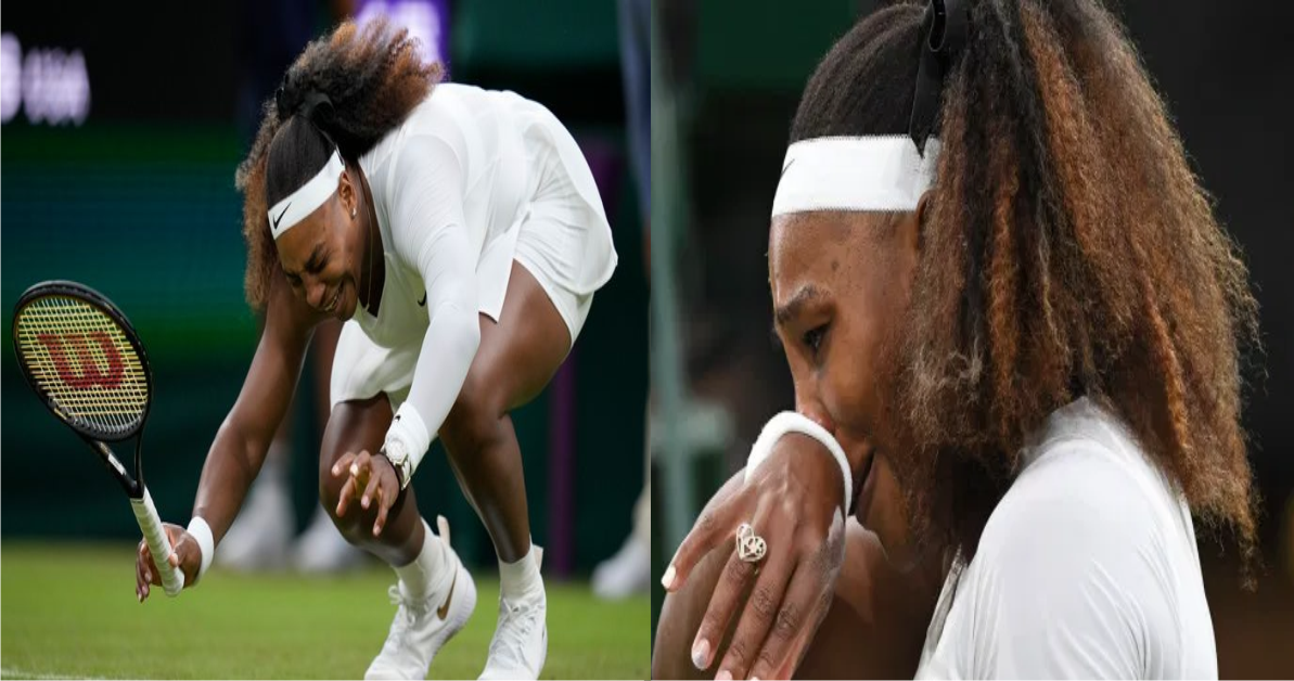 Serena Williams Cries Uncontrollably After Early Exit From Wimbledon Due To injury (photos)
