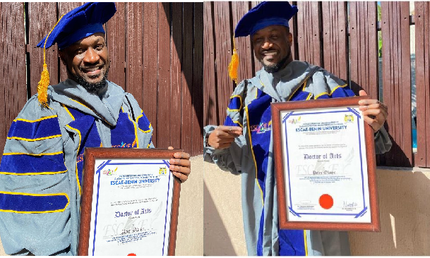 "Aka Dr Mr P": Peter Okoye Bags Doctorate Degree (Photos/Video)