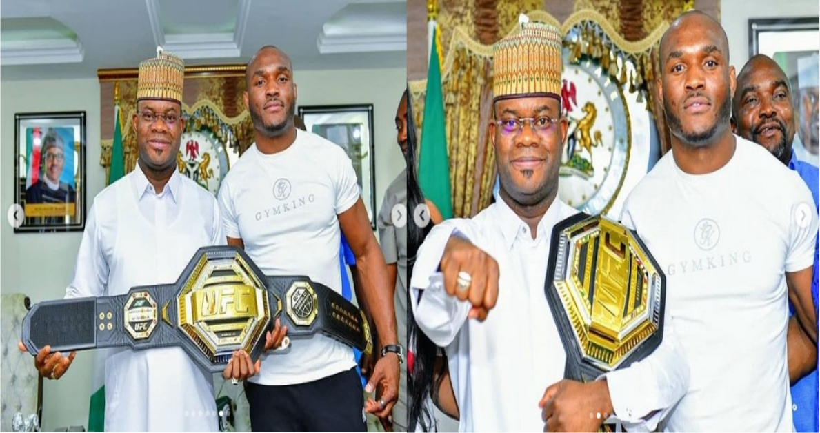 "Make Bandit No Go Kidnap Am Oh"- Reactions As UFC Champ, Kamaru Usman Arrives In Nigeria