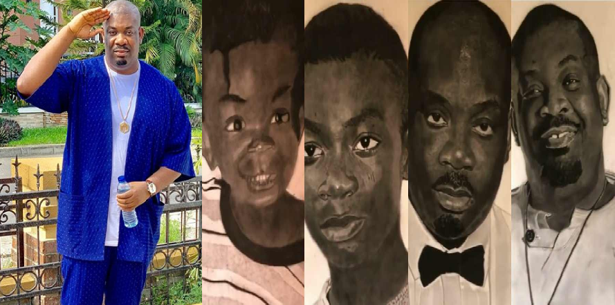 Don Jazzy Applauds An Artist Who Made Artwork Of Him At Different Phases Of His Life (Video)