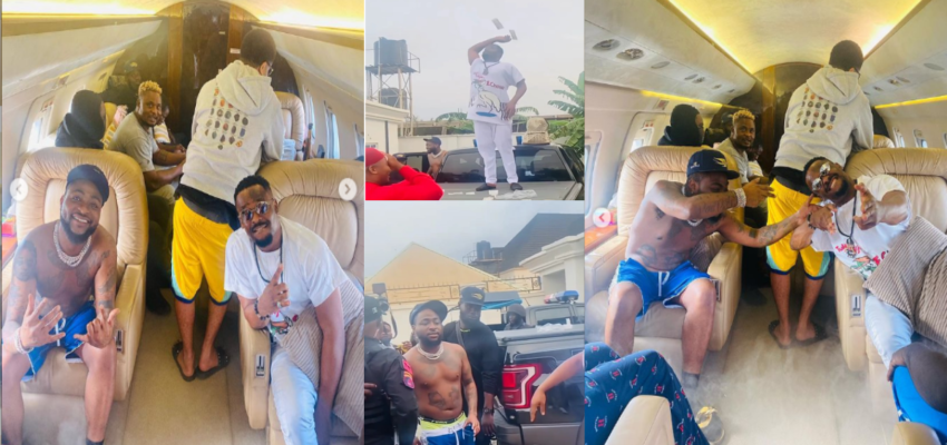 Davido And Zubby Spotted Having 'A Good Time' As They Storm Asaba 'Blowing Cash' (Video)
