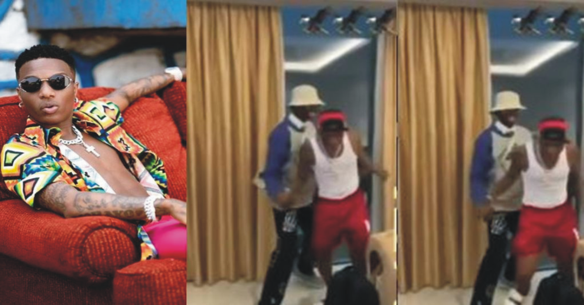 “He don high”: Netizens React As Wizkid Staggers In A Video After Shaking Blaqbonez