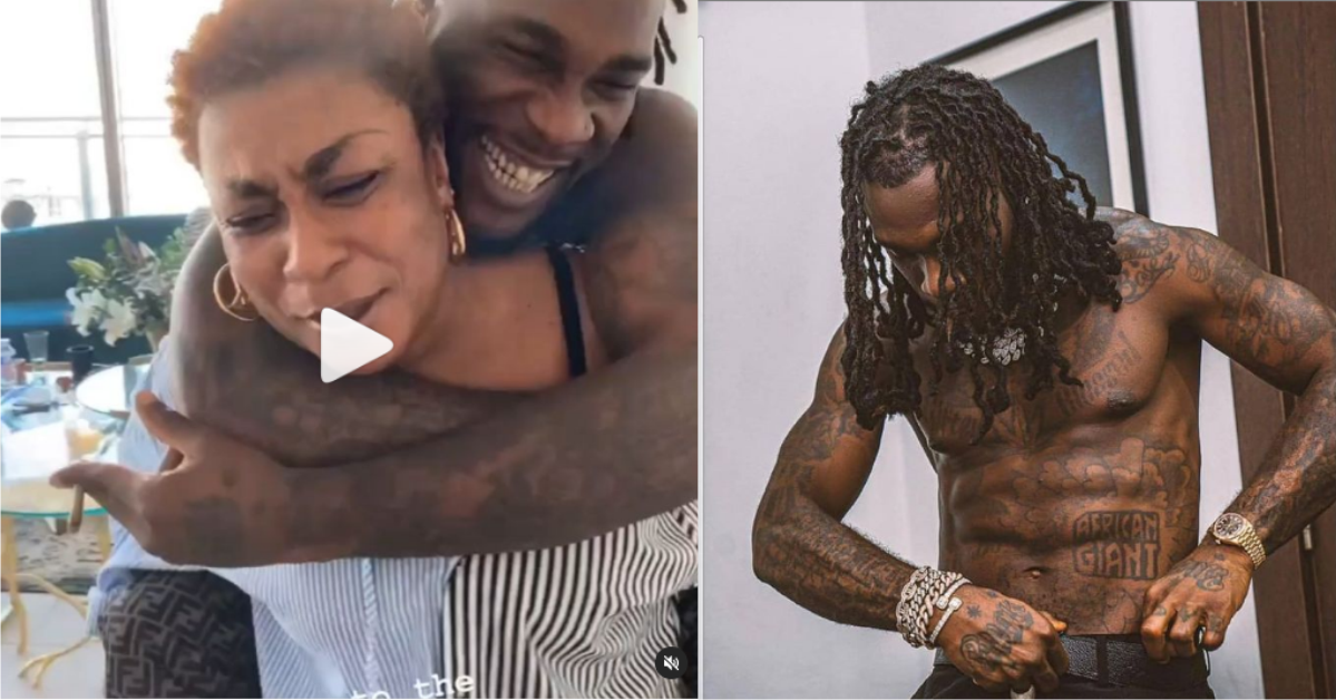 "Giant Baby" - Moment Burna Boy’s Mum 'Back Carried' Him Like A Baby(VIDEO)
