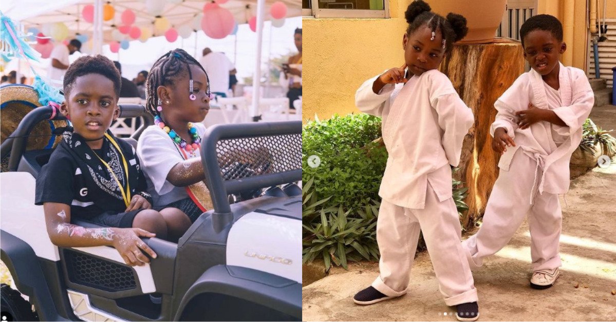 VIDEO: Adorable Moment Tiwa Savage’s son, Jamil Tells Davido’s daughter, Imade, He 'Misses Her'