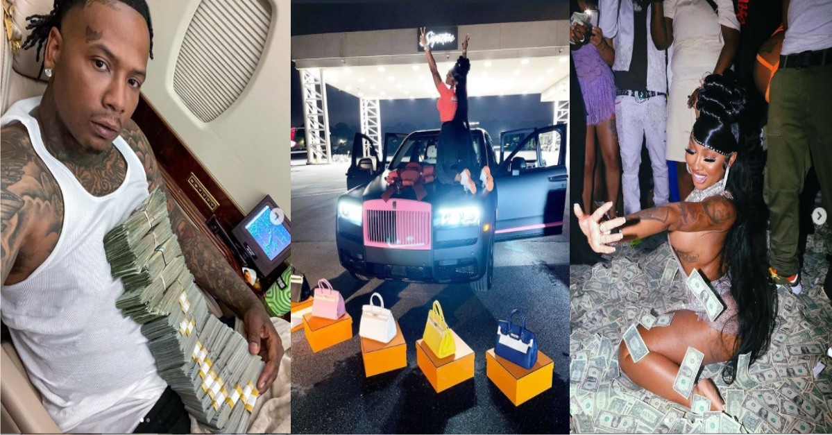 Rapper, Moneybagg Yo Buys His Girlfriend A Rolls-Royce And Five Birkin Bags On Her Birthday (Video)