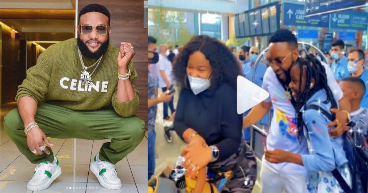 Moment Kcee Reunited With His Kids In Turkey Airport (Video)