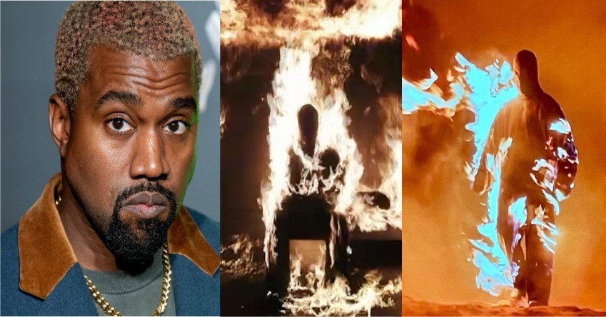 VIDEO: Kanye West Sets Himself On 'Fire' During “Donda” Listening Party
