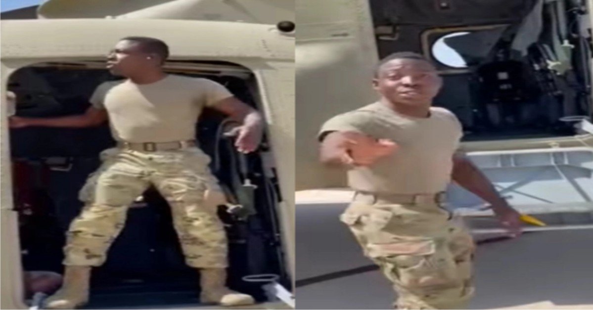 VIDEO: Moment Lagos-Raised US Military Officer Pretends To Be A 'Bus Conductor' While On A US Military Jet