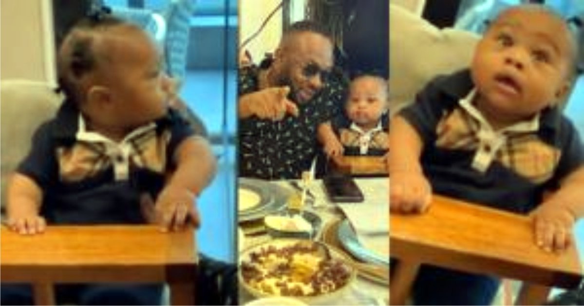 “Why do you like ladies so much?” – Churchill tackles 6-month-old son after he lost concentration looking at a woman (Video)