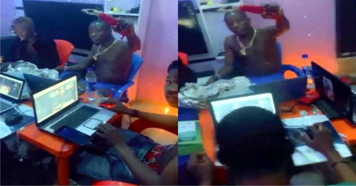 Video: No be grace, Na Juju we dey use” – Suspected Yahoo boy confidently shows off his juju
