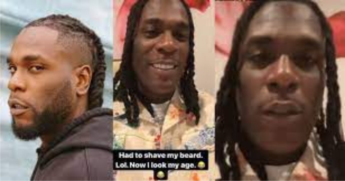 “Had to shave my beard" Burna Boy Looks Younger as he Shaves his Beards