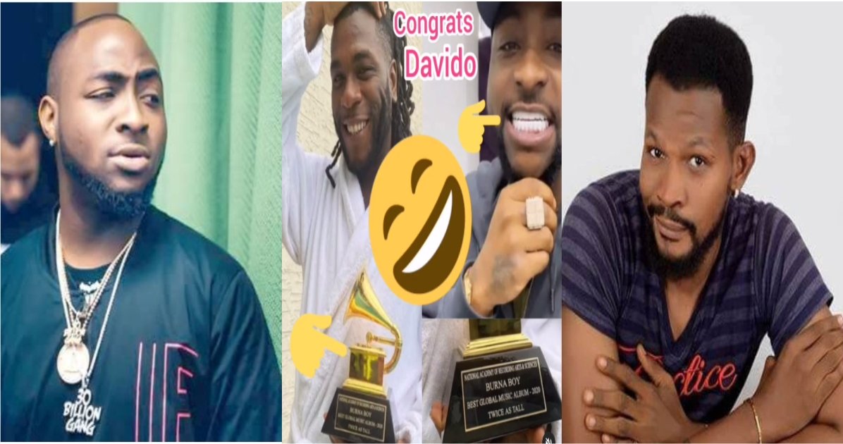 "For Now Celebrates The Shine Shine" Uche Maduagwu Mocks Davido As He Celebrates His New White Teeth While Burna Boy Celebrated Grammy