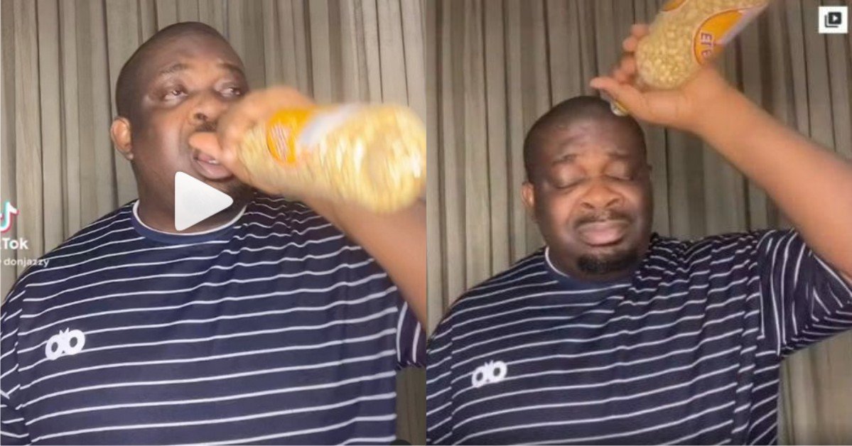 Don Jazzy Serves His Own Version Of ‘Alcohol’ Challenge, Uses Groundnuts Instead(WATCH)
