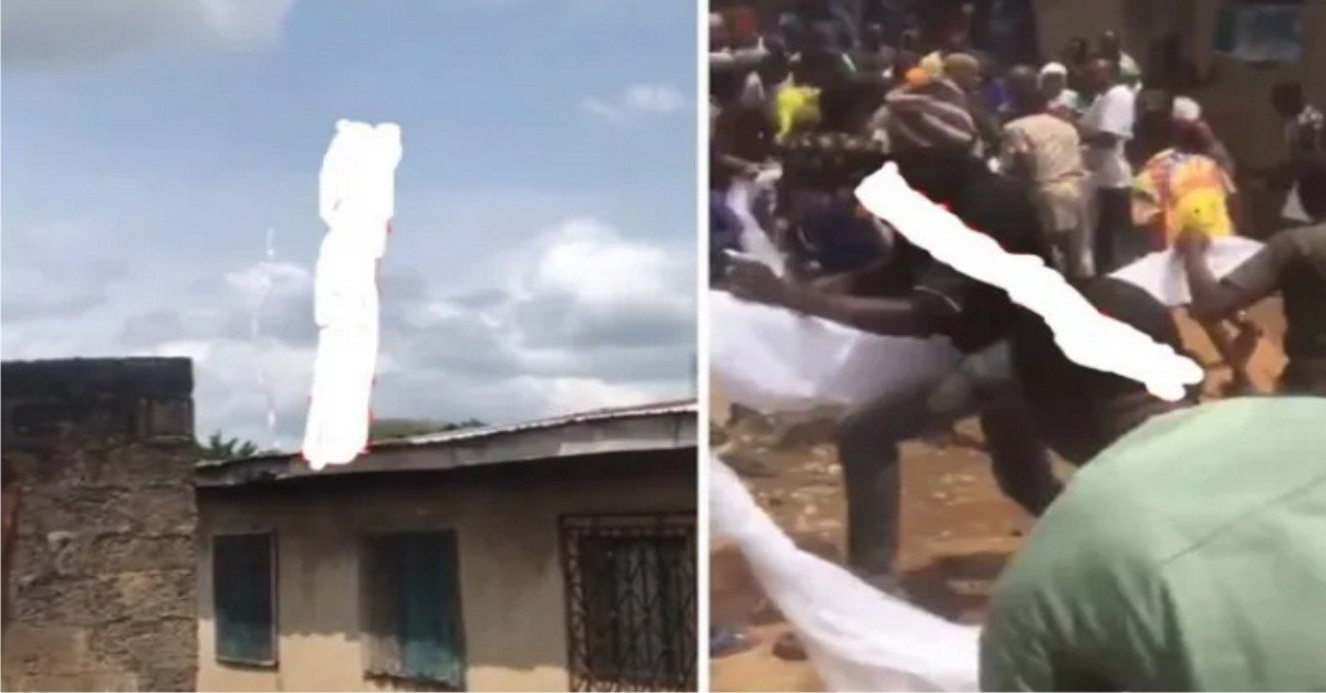 VIDEO: Ondo Residents Fights Over 'White Cloth' That Fell From Heaven