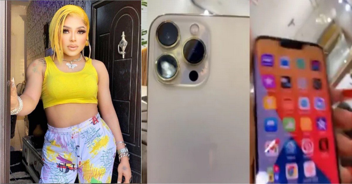 VIDEO: "iPhone 13 gang"- Crossdresser, Bobrisky Says Has He Shows Off His Newly Acquired IPhone 13