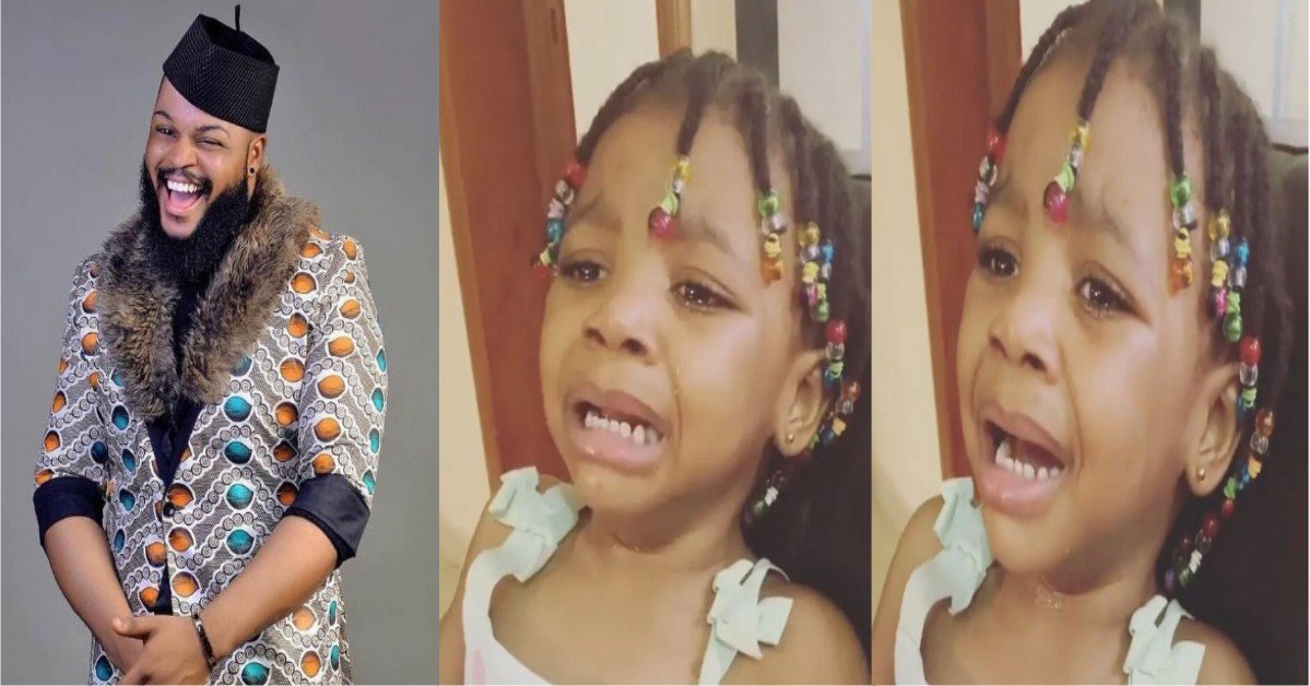 VIDEO: Little girl Crys Copiously As She Requests To See BBNaija Star, Whitemoney, On Her TV Screen