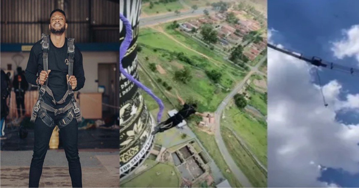 VIDEO: “If stubborn was a person” – Nigerians Reacts To Cross’ Scary Bungee Jump In South Africa