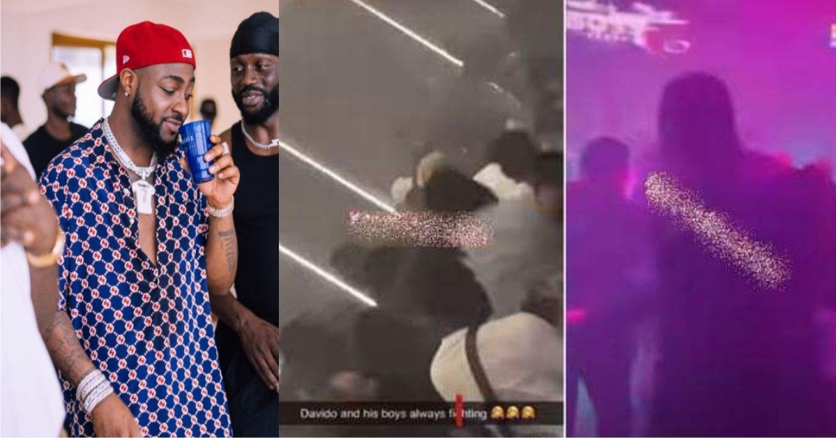 WATCH: Davido And Crew Members Gets Into A Fight With Another Group In Dubai Club, Man Gets Stabbed