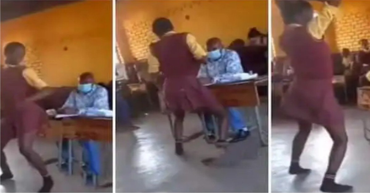 Male Teacher 'Forgets Himself' As Female Student In Short Uniform Dances In Front Of Him In Class