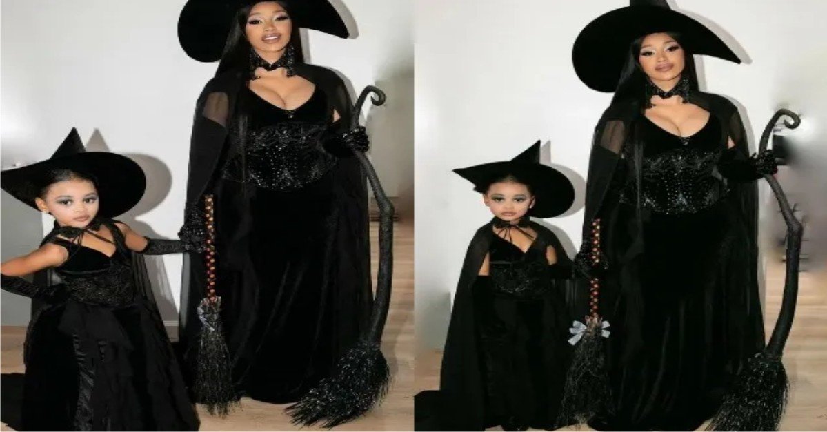 PHOTOS: Cardi B And Daughter Turns Into Witches For Halloween
