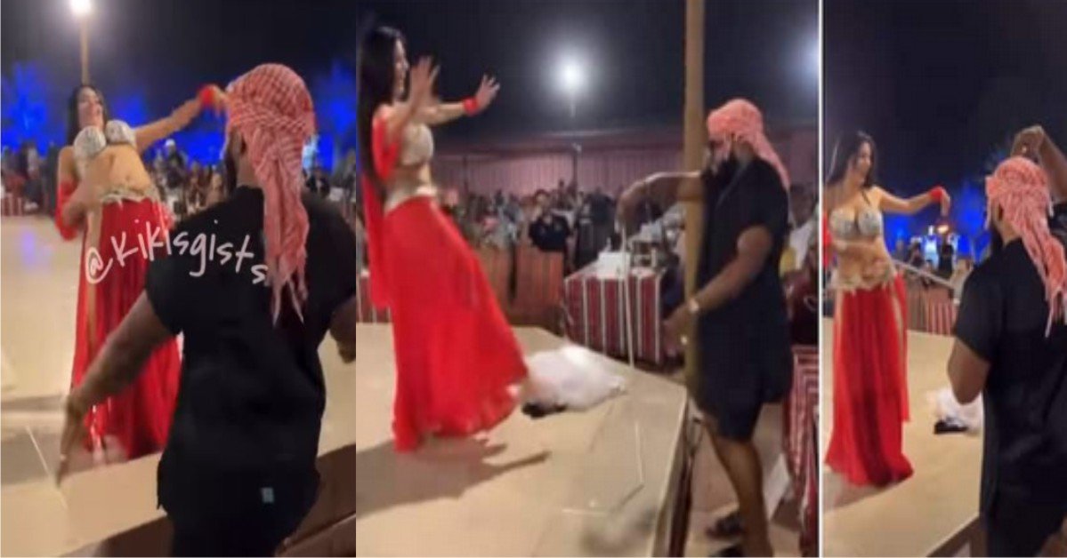 “I have found my Oyibo, She's following me home” – Whitemoney Screams As He Performs With Belly Dancer In Dubai (Video)