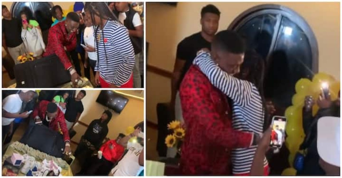 Guest Caught Frowning in a Video as Man Surprises Birthday Celebrant with Bag of Money & Shoes