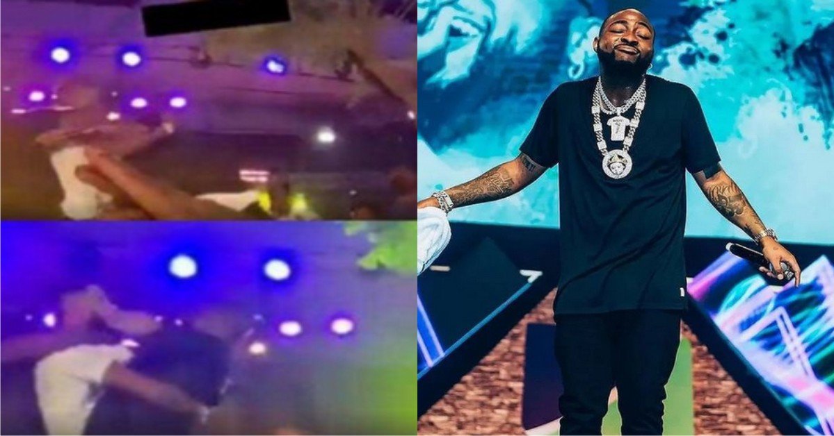 “If na Wizkid, e for don fall” – Nigerians Applauds Davido For Dodging Attack From Fan (Video)