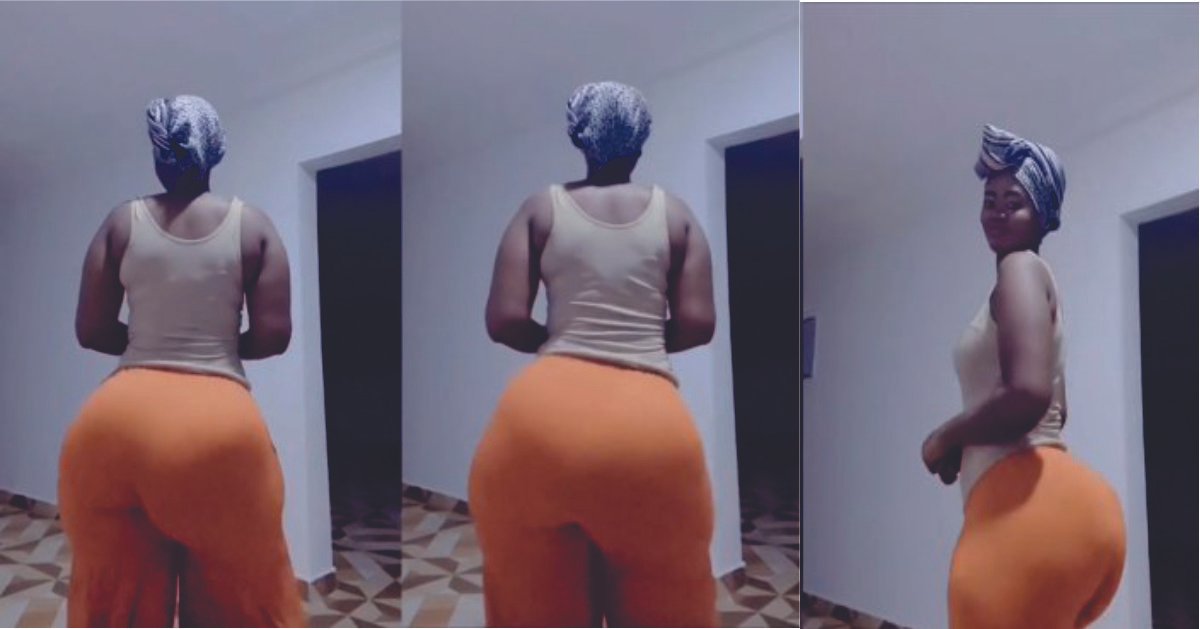 Young lady officially dethrones Hajia Bintu as she shakes her big bortos to excite se.x- starved men (Video)