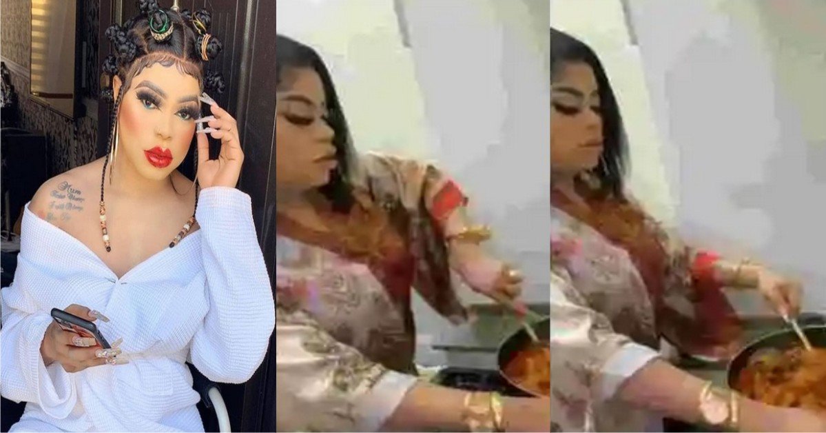 It feels special cooking for the man, who f*cks & pay all your bills – Bobrisky Shows Off Cooking Skill(Video)