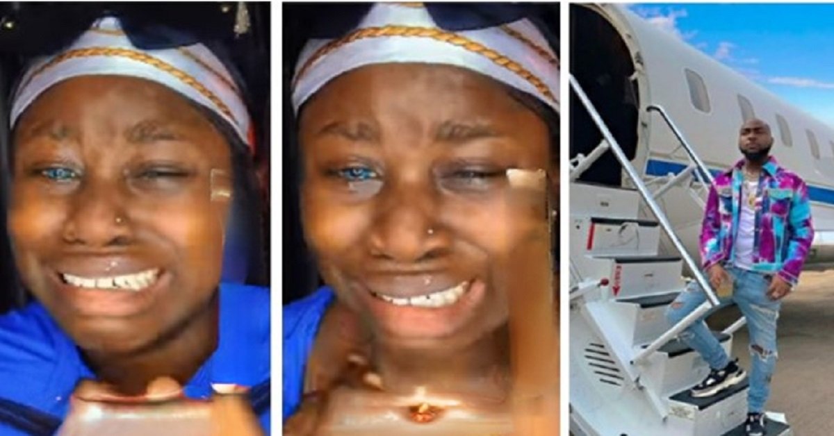 “I won’t stop crying until Davido flies me to Dubai in his jet” – Lady says as she cries profusely in video